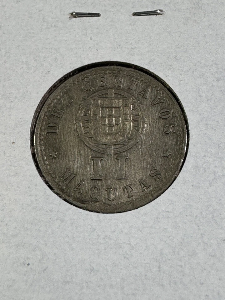 1927 Angola 2 Macutas (10 Centavos) Cleaned - Image 3 of 4