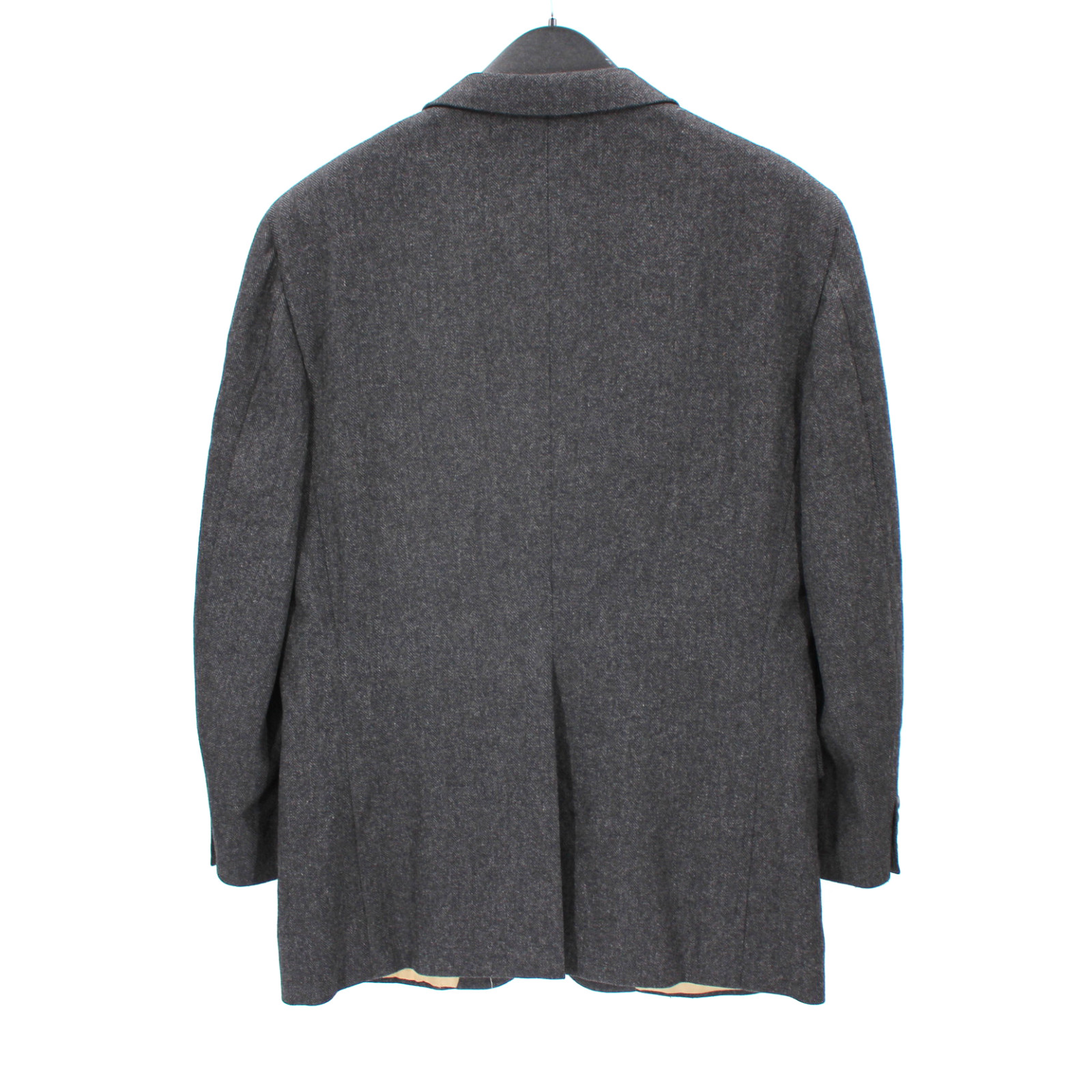 Paul Stuart Grey Wool Herringbone Pattern Single … - image 4