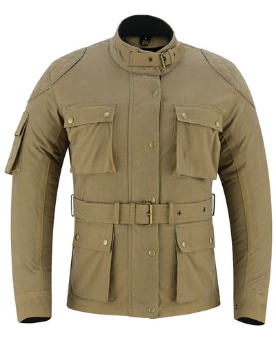 WARRIOR LADIES Classic Motorcycle Waxed Cotton CE Armour Breathable Biker Jacket - Picture 1 of 8