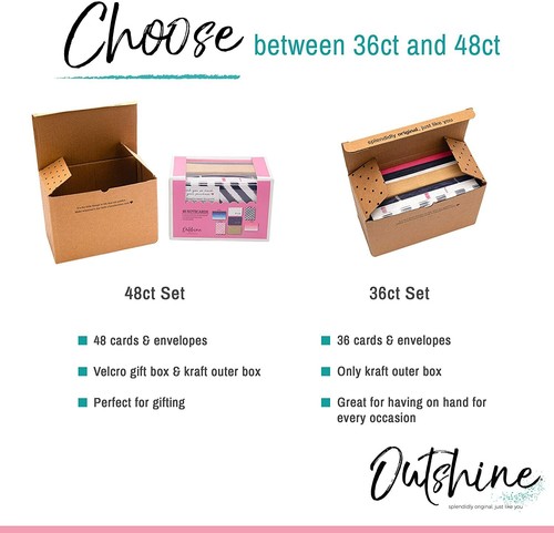 Outshine Großpackung leere Notizkarten mit Umschlägen in süßer Aufbewahrungsbox 3,5 x 5 - Bild 41 von 56