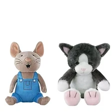 If You Give Mouse Cookie & Cat Cupcake Set Of 2 Plush Soft Stuffed 12” Rare New