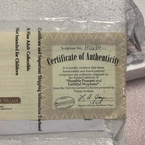 Hawthorne Village “Faithful Wayfarer” & “Humile Contadino” Thomas Kinkade Figure - Foto 14 di 14