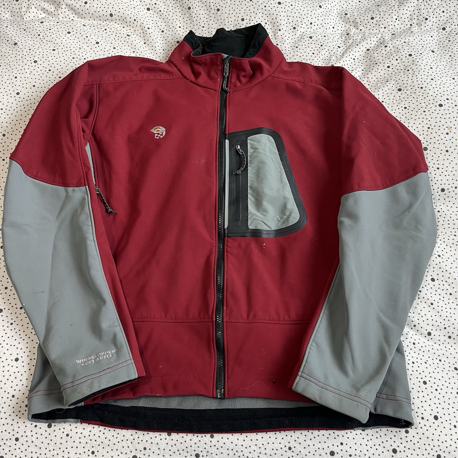Mountain Hardwear Windstopper Soft Shell Jacket Mens XL Red Hiking