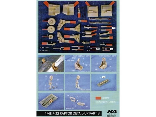 Mk.I Design MA48003 1/48 F-22 Raptor Detail Up Parts Set.B for Academy - Picture 2 of 3