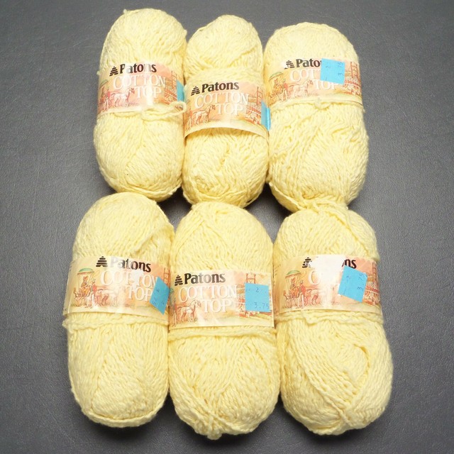 6 NEW Skeins Patons Cotton Top 100 Cotton Yarn Yellow 6420 eBay