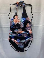 DKNY Women's One Piece Tummy Control Halter Neckline Swimsuit Choose your size