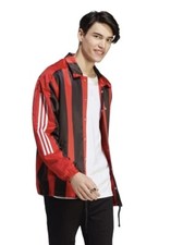 Size 2XL- Adidas Men's Satin Coaches Jacket, Better Scarlet
