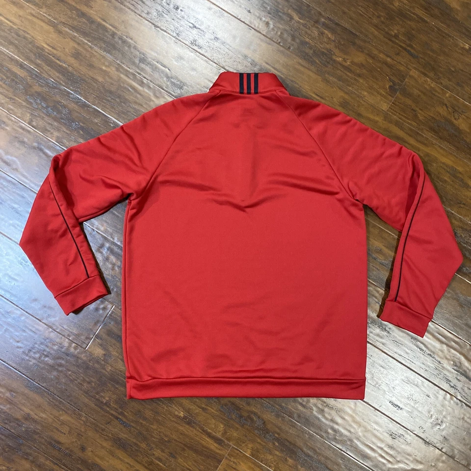 Adidas Bayhawks Basketball Erie PA Fleece 1/4 Zip Mens L Red Pullover NBA Foto 3 de 4