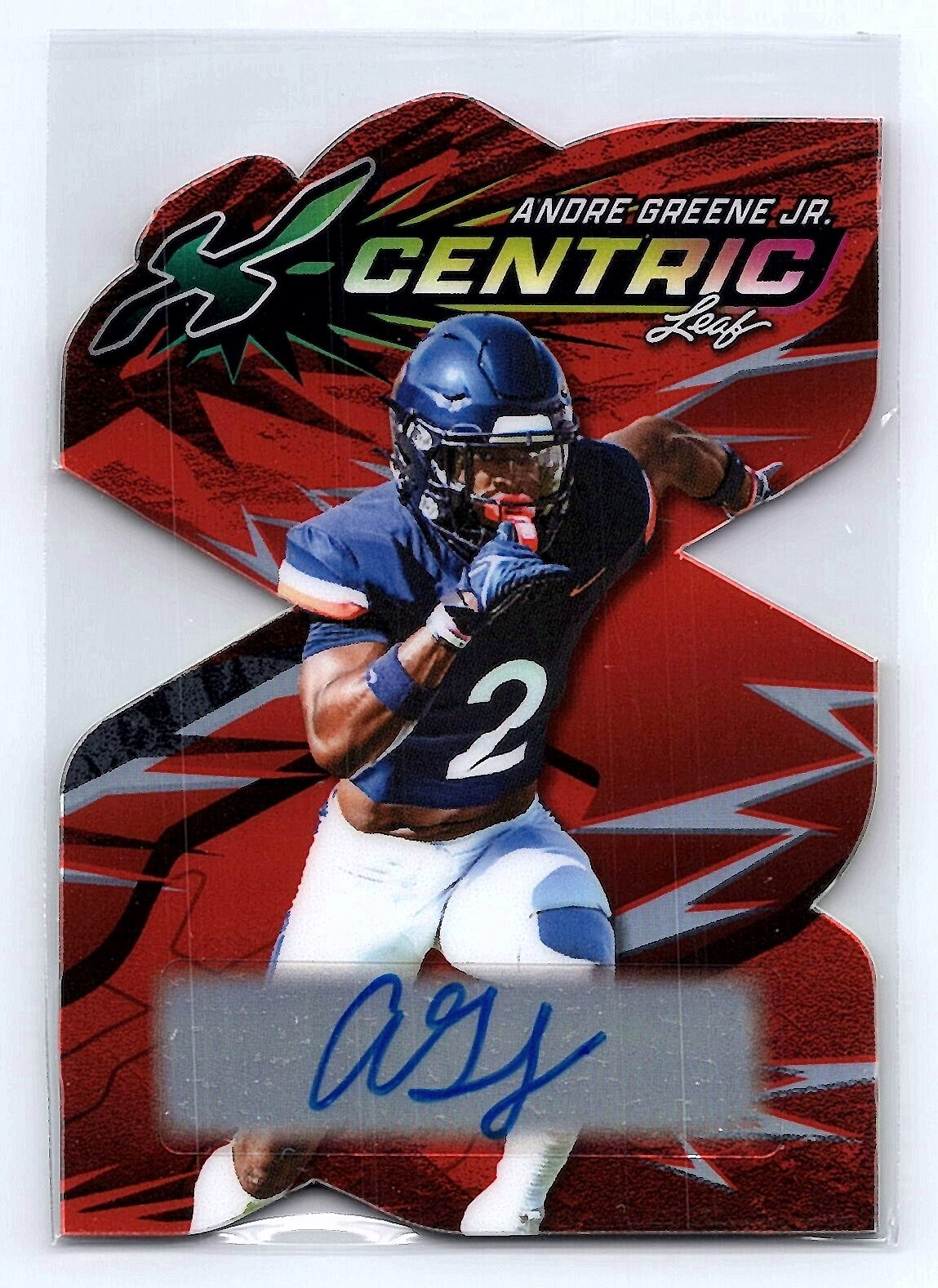 ANDRE GREENE JR. 2024 Leaf X-Centric Die-Cut Auto RED Prismatic /9 