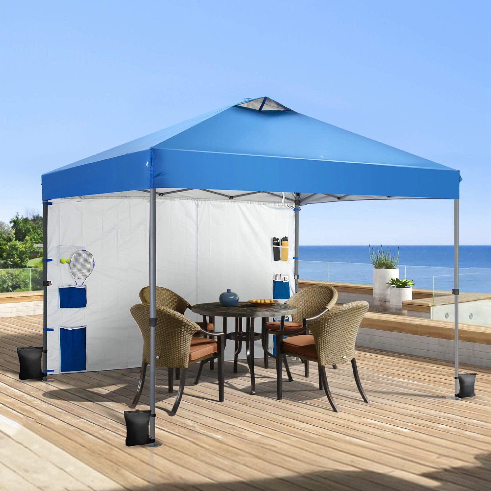 Tent With Sidewall And 6 Pockets Patio Beach Party Tent