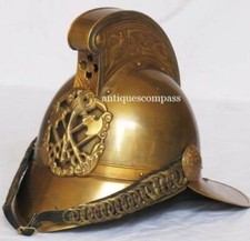 Antiguo casco de bombero de latón raro de la brigada de bomberos jefe casco bombero