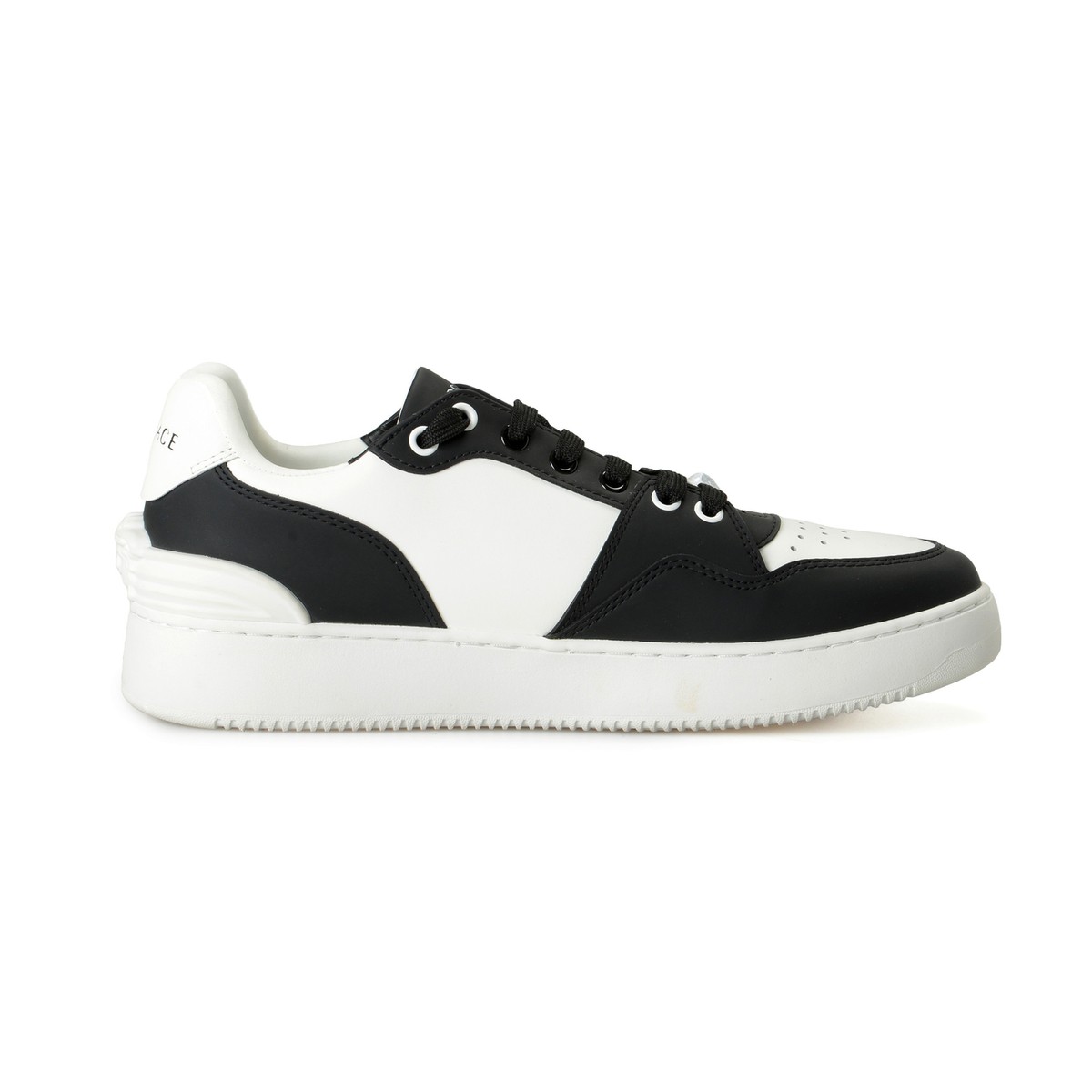 Versace Women's Medusa Logo Black & White Leather Sneakers