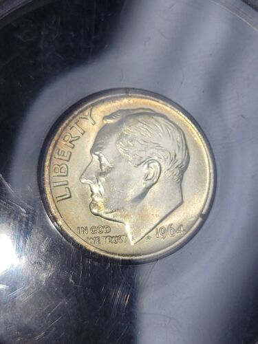 1964 Silver Roosevelt Dime PCGS MS64 Sample Slab Rattler - Picture 3 of 11