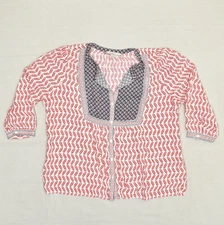 Loft Women Blouse Button Top Polyester Multicolor Size XLP 3/4 Sleeve Paisley