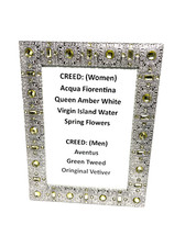  Siver Table Picture Frame Rhinestones Beaded 8.5" x 6.5"