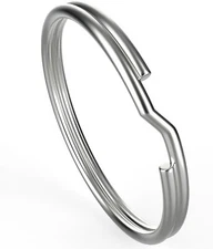 Key Ring/Key Chain, 50 Pack 1.25 inches 32mm Split Round Metal Silver Keyring 