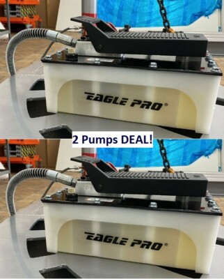 2 X Eagle Pro Air Hydraulic Foot Pumps 10,000 PSI Foot Pedal Frame Machine Press