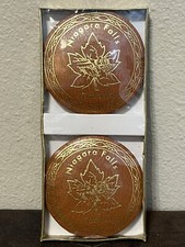 RARE!! Canadian Leather Gold Lined Coasters Niagara Falls Set of 6 Sealed New
