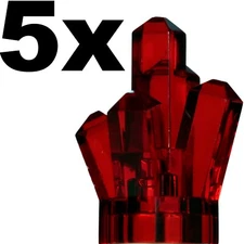 NEW LEGO - Rocks - Crystal 5 Point (1x1) Trans-Red x5 - 8707 9385 10217 70403 