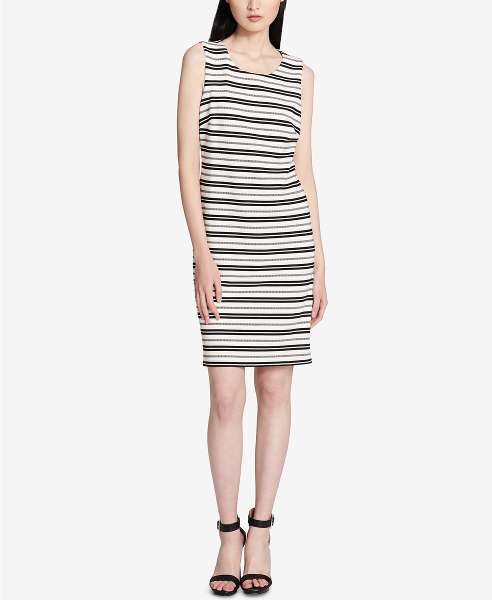 Calvin Klein Striped Sleeveless Sheath Dress