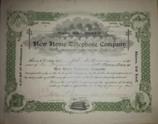 New Home Telephone Co Stock w. Payphone, Poles and Lines, Nebraska, 1906