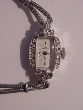 Stunning 1960’s Lady Hamilton 14K White Gold & Diamond Ladies Cocktail Watch