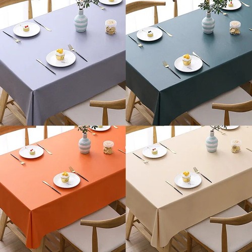 Solid Color Print Tablecloth for Table Decor Waterproof Anti-stain Table Cover - Picture 1 of 32