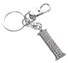 English Alphabet Letter Initial I Purse Charm Key Chain Birthday Gift