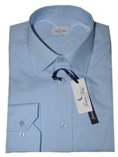 CAMICIA UOMO classica Taglia S  M  L  XL  XXL 3XL  con taschino terital celeste