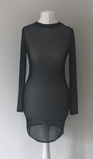 NEW WITH TAGS, PLT Black Mesh Beach Bodycon Dress, UK 6, Only £9