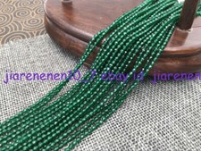 Natural 2mm Green Jade Faceted Gemstone Round Loose Beads 15in AAA