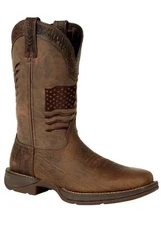 Rebel™ by Durango® Brown Distressed Flag Embroidery Western Boot Mens Sz 12 Wide