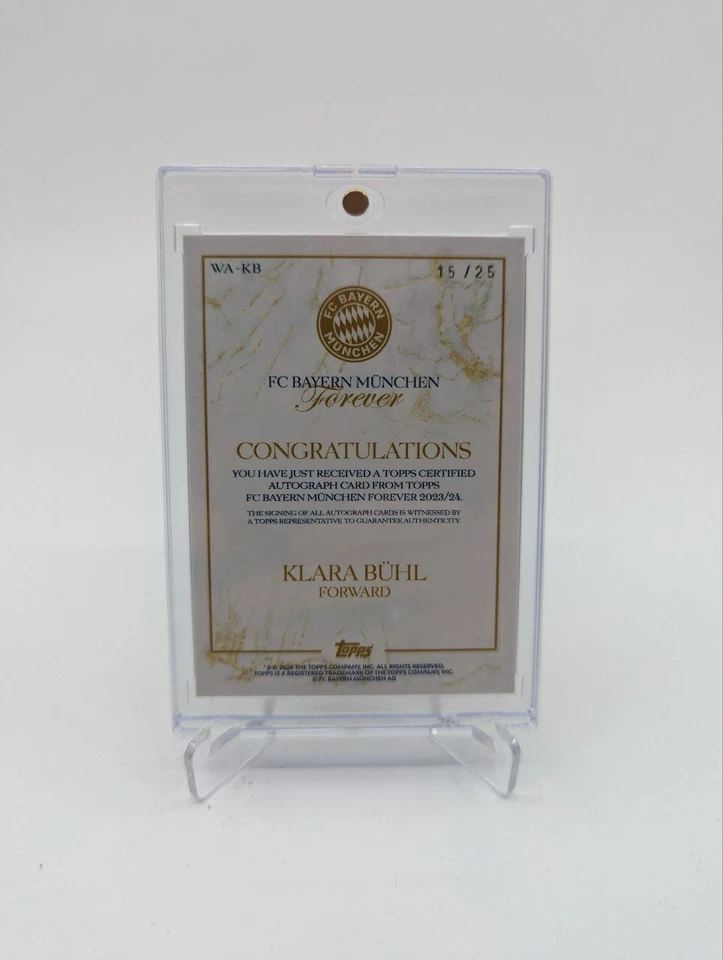 2023-24 Topps FC Bayern Munchen Forever KLARA BUHL Germany Orange Auto #/25 - Image 2 of 2