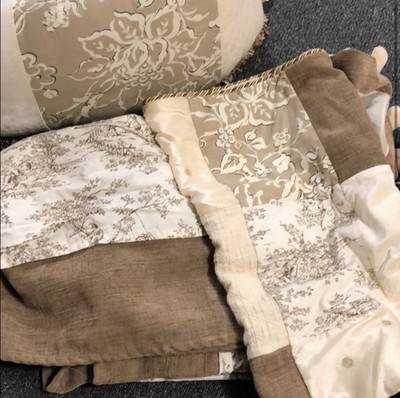 Glenna Jean Crib Bedding Set French Toile Theme- neutral