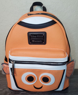 Loungefly Disney Pixar Mini Backpack Finding Nemo Orange HEART LOGO NWT