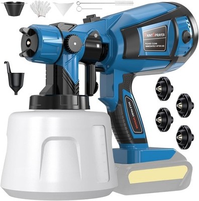 Cordless Paint Spray Gun for DW 20V Battery (not included) - 1400ml  capacity