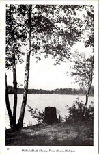 1946, Wallie's Shady Shores, THREE RIVERS, Michigan Postcard