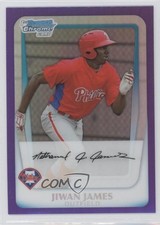 2011 Bowman Chrome Prospects Purple Refractor 498/799 Jiwan James #BCP125 p4e
