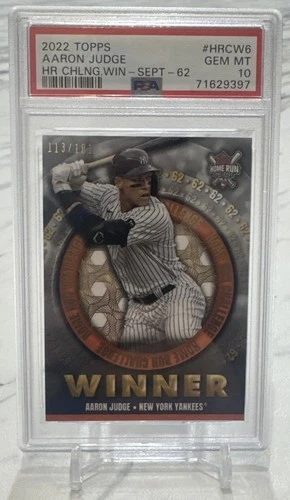 #’d /181 PSA 10 Aaron Judge 2022 Topps Home Run Challenge Winner HR 62 Record