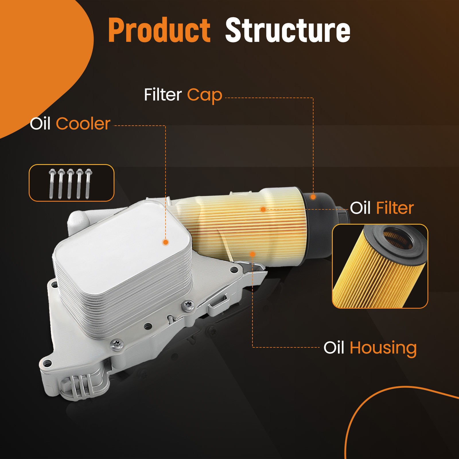 Aluminum Oil Cooler Filter Housing for Mini Cooper BMW i8 14–2020 11428585235