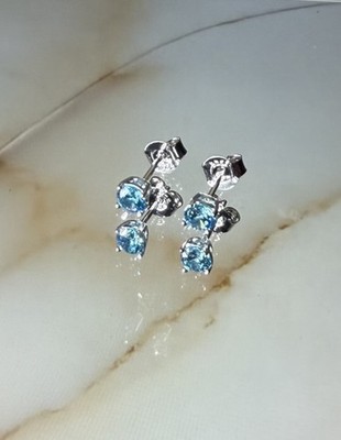 Ohrstecker Paar Aquamarin aus 925. Sterlingsilber