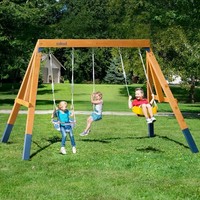 Robud 3 In 1 Schaukel Garten SpielgeräT Holz Outdoor Kinder Geschenk