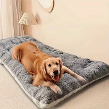 Large Plush Dog Bed Sofa Thickened Super Soft Polyester Pet Mat Dog Crate Mat Be