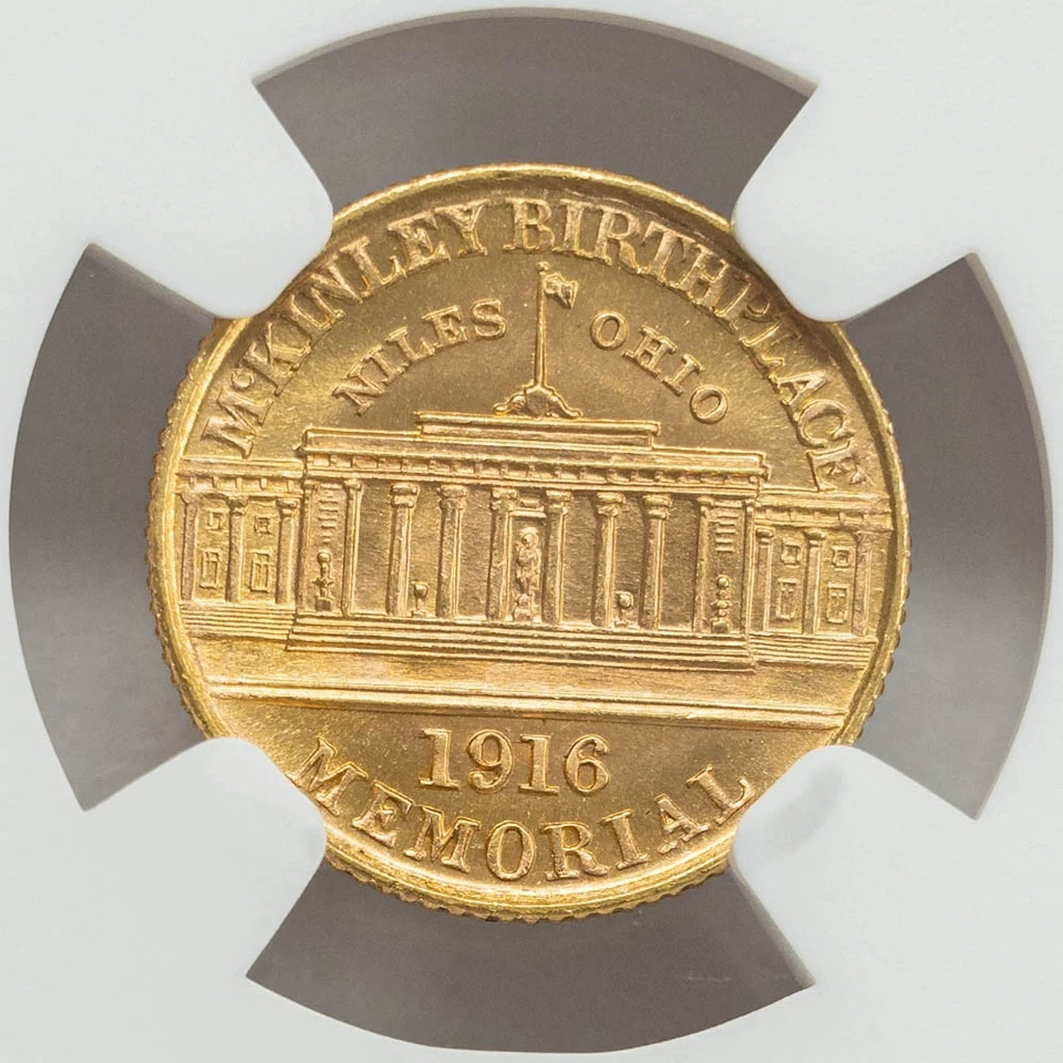 1916 $ McKinley Gold Dollar MS67 NGC 950476-35 - Image 4 of 4