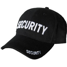 KombatUK 3D Embroidered Security Guard Doorman Bouncer Baseball Cap Hat in Black