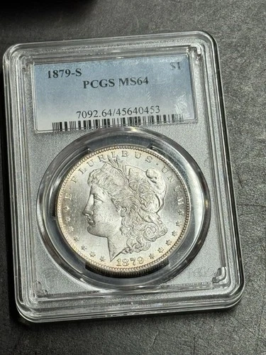 1879 S Morgan Silver Dollar Stunning Gem BU Graded PCGS MS64 $1 Coin (Slab1597)