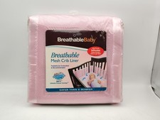 BreathableBaby-Breathable Mesh Crib Liner Color Pink - One Size Fits All-NEW