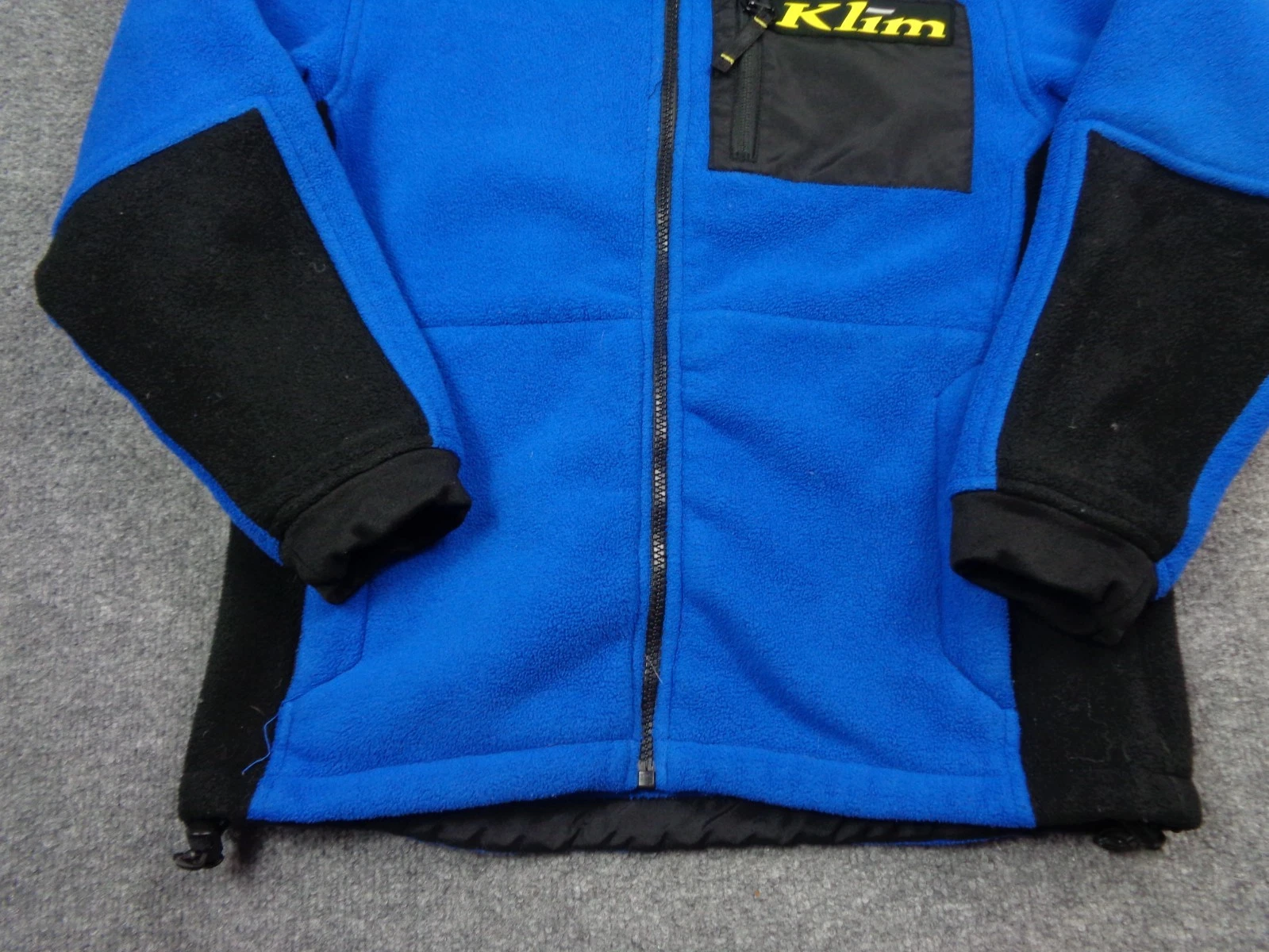 Klim Everest Fleece Jacket Mens Small Black Blue Full Zip Mid-Layer - product detail image 4