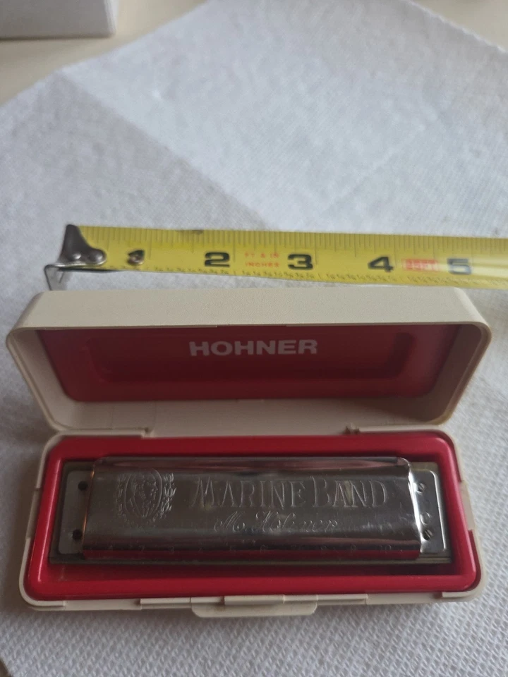 Vintage Hohner Marine Band 1896 Harmonica Key C A440 Germany with Box 10 Hole - Image 2 of 4