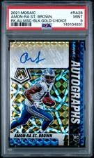 2021 Mosaic Rookie Autographs AMON-RA ST. BROWN Black Gold /8 AUTO RC PSA 9